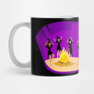 Halloween Witches dancing around fire Mug